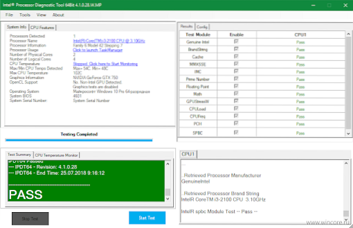 Intel Prozessor Diagnosetool