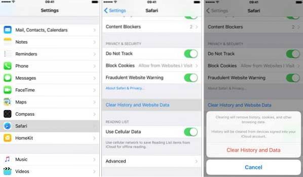 ios effacer les données de l'application