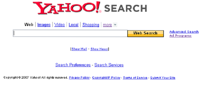¿Yahoo es un motor de búsqueda?