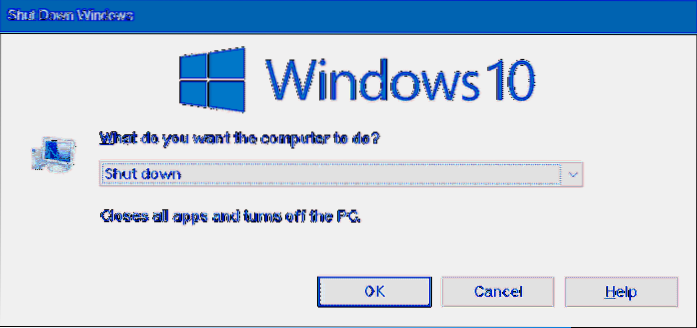 comandă rapidă de la tastatură pentru hibernarea Windows 10