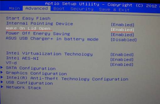 lenovo wake on lid open