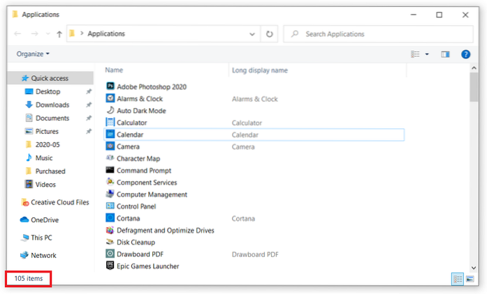 list installed apps windows 10