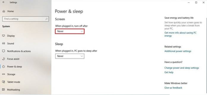 bloquear janelas de configurações de exibição 10