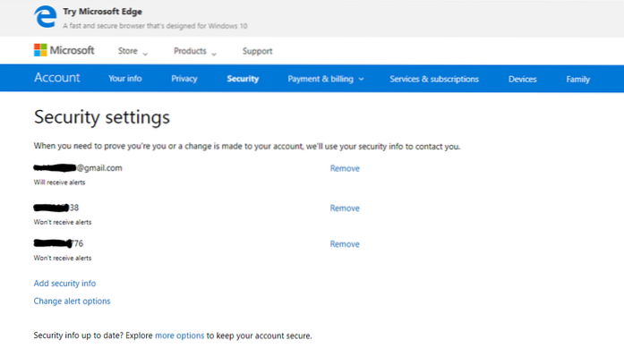 Microsoft-Konto Telefonnummer ändern