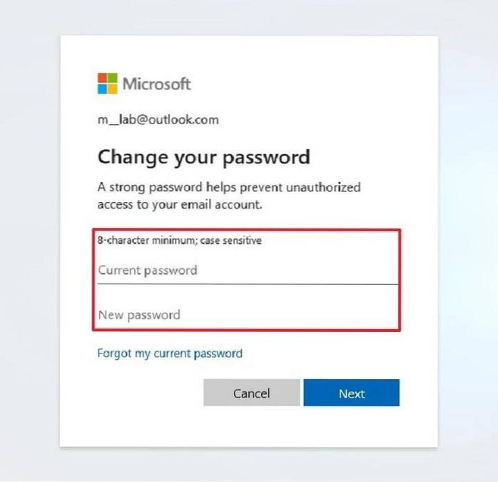 Microsoft Passwort ändern