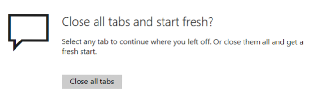 Microsoft Edge ferme tous les onglets et recommence