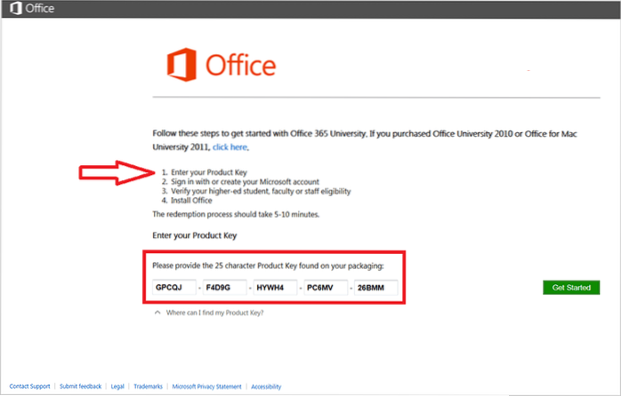 microsoft key activation