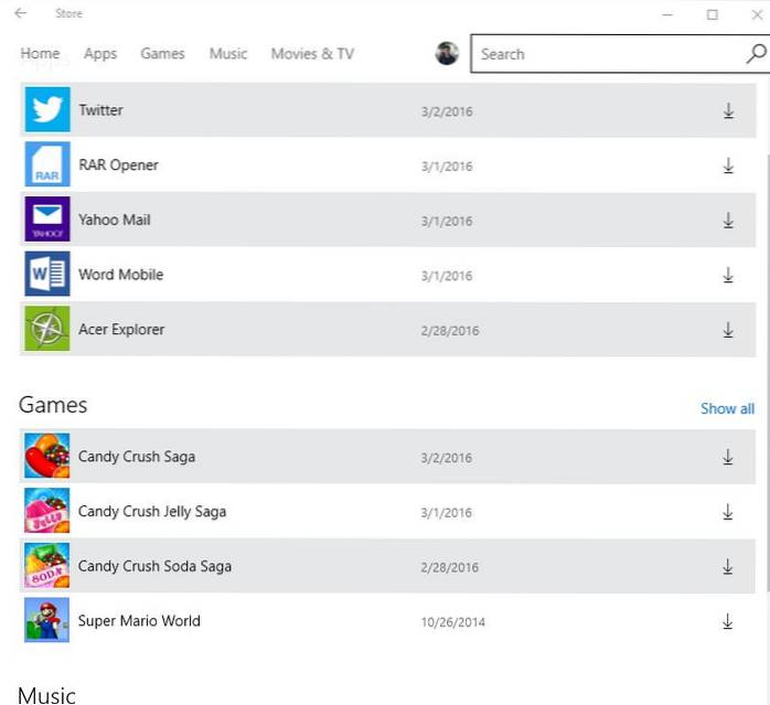 Microsoft Store mazat aplikace