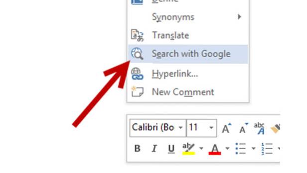 vyhledávač slov Microsoft