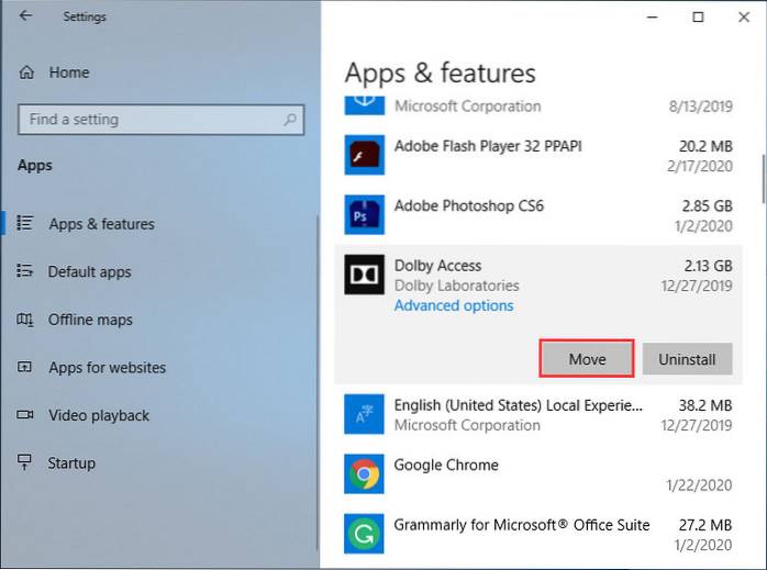 move program to another drive