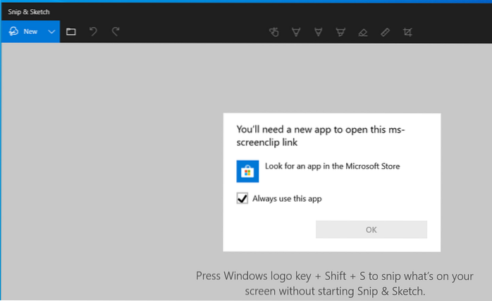 ms clip dello schermo mancante