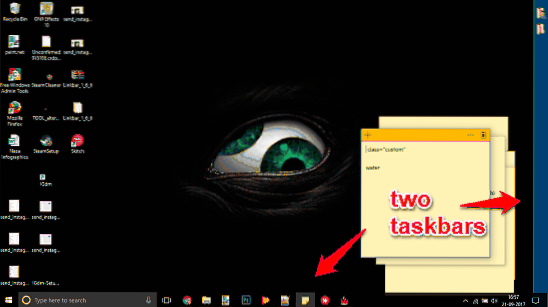 plusieurs barres de tâches windows 10