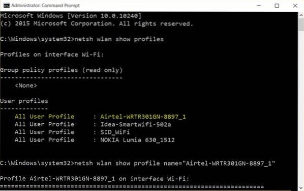conexiune măsurată netsh