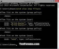 filtres réseau windows 10