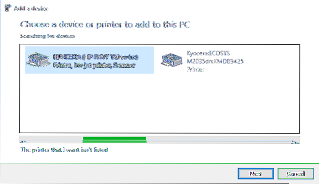network printer windows 10