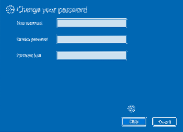 nowe hasło użytkownika Windows 10