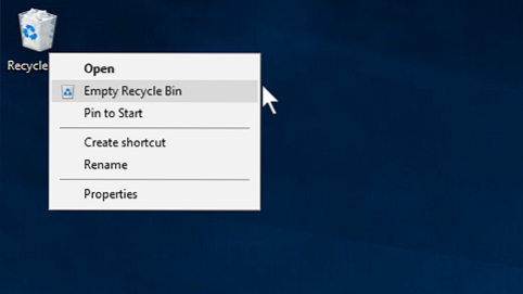 no recycle bin in windows 10