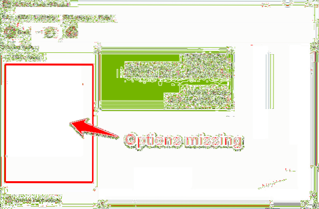 Setările afișajului panoului de control nvidia lipsesc