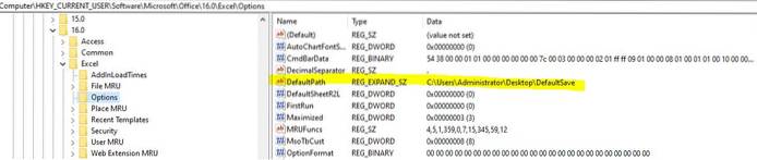 office 365 default save location registry