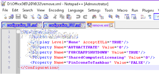 tichá instalace Office 365