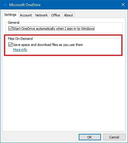 Los archivos onedrive a pedido no funcionan
