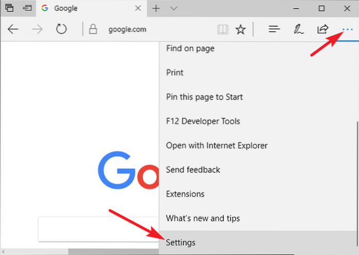 Öffnen Sie Microsoft Edge mit Google