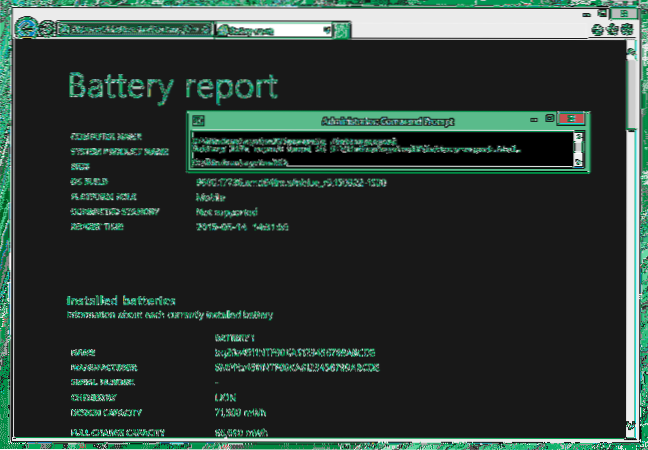 powercfg / batterirapport