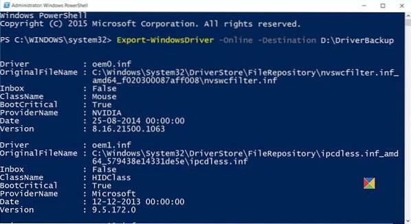 Powershell-Backup-Treiber
