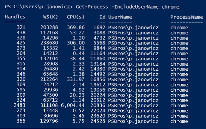 powershell get-process command line