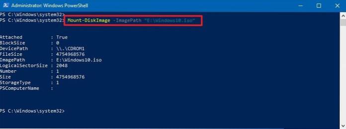 powershell mount iso