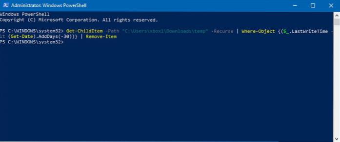 powershell ta bort filer efter datum