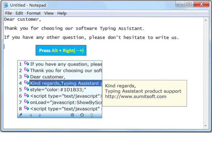 Vorhersagetext für Windows 7