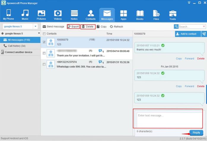 recibir mensajes de texto en la pc