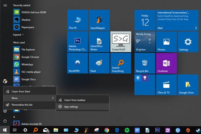 reinstalar la aplicación de configuración de windows 10