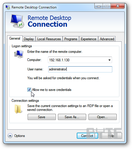 připojení ke vzdálené ploše Windows 7