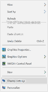 fjerne skjerminnstillinger fra hurtigmenyen