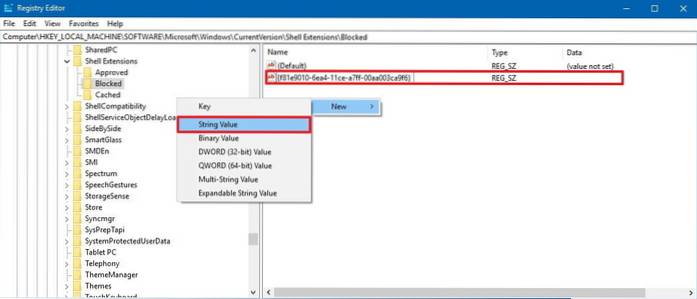 eliminar dar acceso a desde el menú contextual