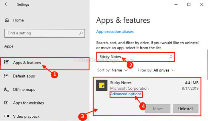 reparați notele lipicioase Windows 10