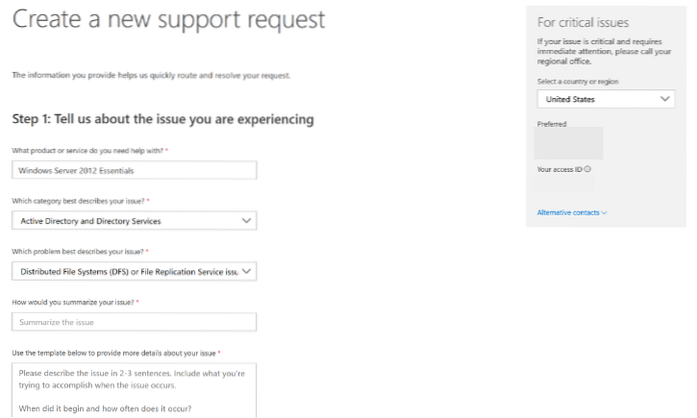 solicitați un apel de la asistența Microsoft