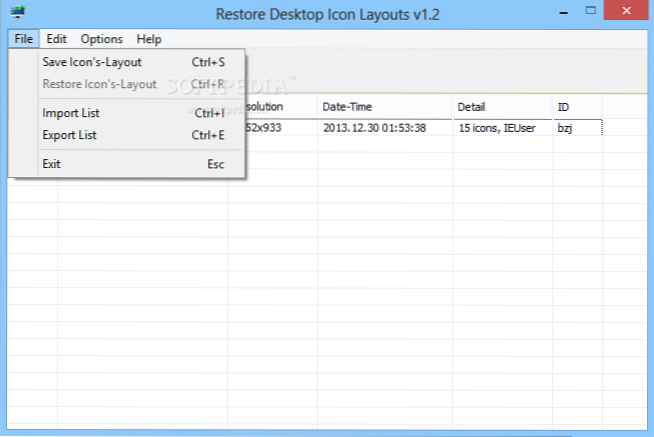 återställ skrivbordsikonen