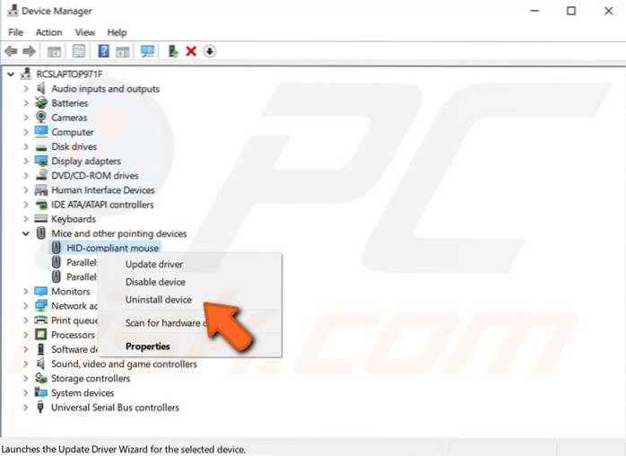 correction du bouton droit de la souris