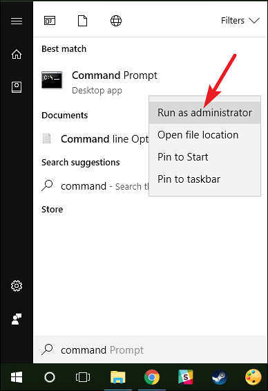 run as administrator windows 10 cmd