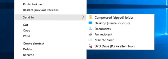 trimite la Windows 10