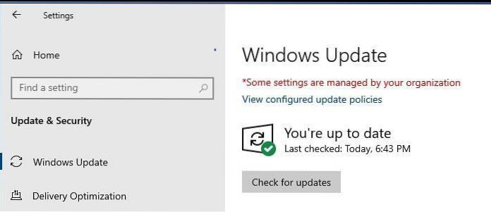 some settings are managed by your organization windows server 2019