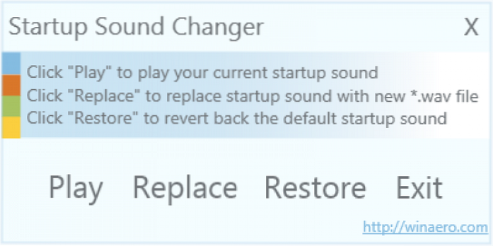 cambiador de sonido de inicio