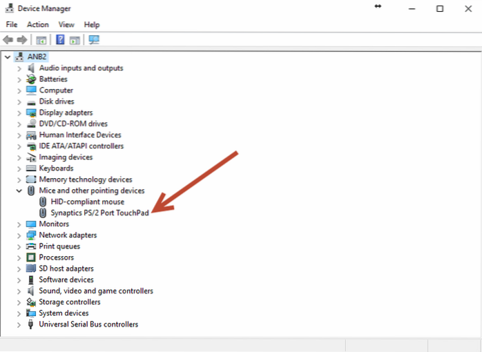 synaptics pekplatta drivrutin windows 10