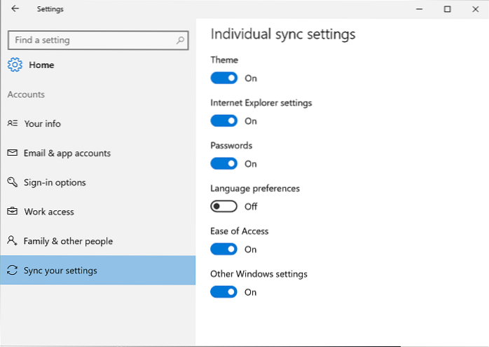 synchronizovat nastavení jazyka