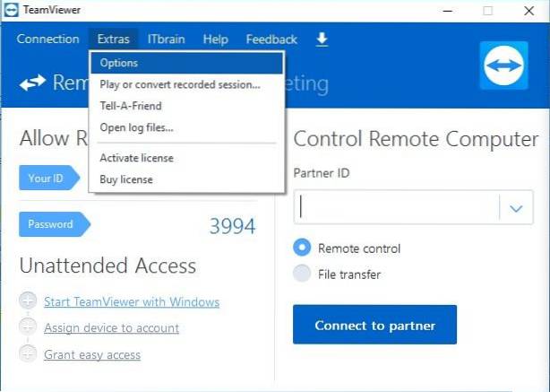 teamviewer záznam relace na hostiteli?