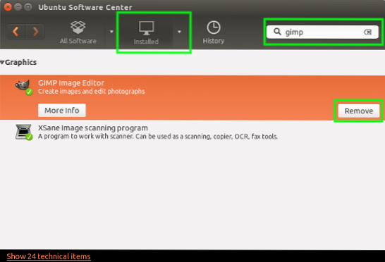 odinstalační program ubuntu