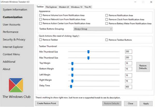 último tweaker de windows